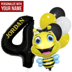 Bee Age 4 PERSONALIZED Balloon Bouquet